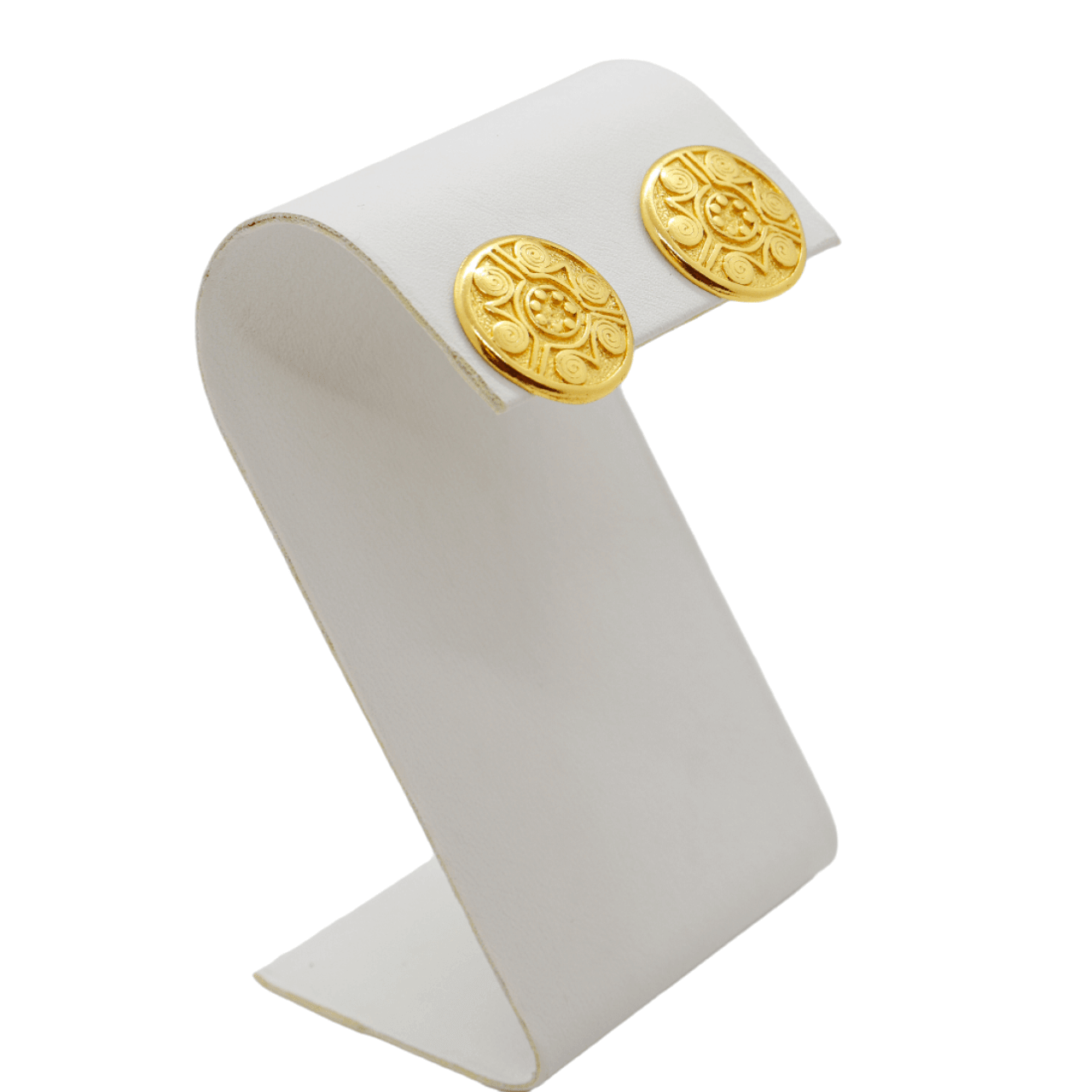 Handcrafted 24K gold plated studs earrings, inspired by ancient Pre-Colombian motifs. Ideal for daily wear or gifting on special occasions like Mother's Day, anniversaries, or birthdays
