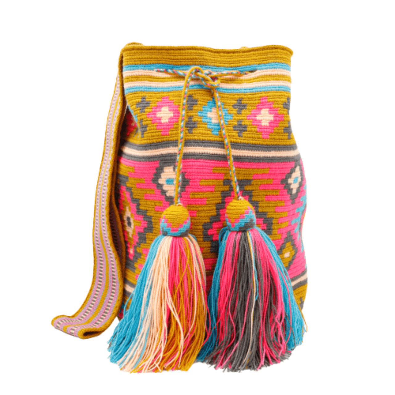Embrace the charm of the Amelia Wayuu Bag in delightful, happy colors. This perfect companion is bound to turn heads wherever you carry it, adding a touch of joy and style to your ensemble.