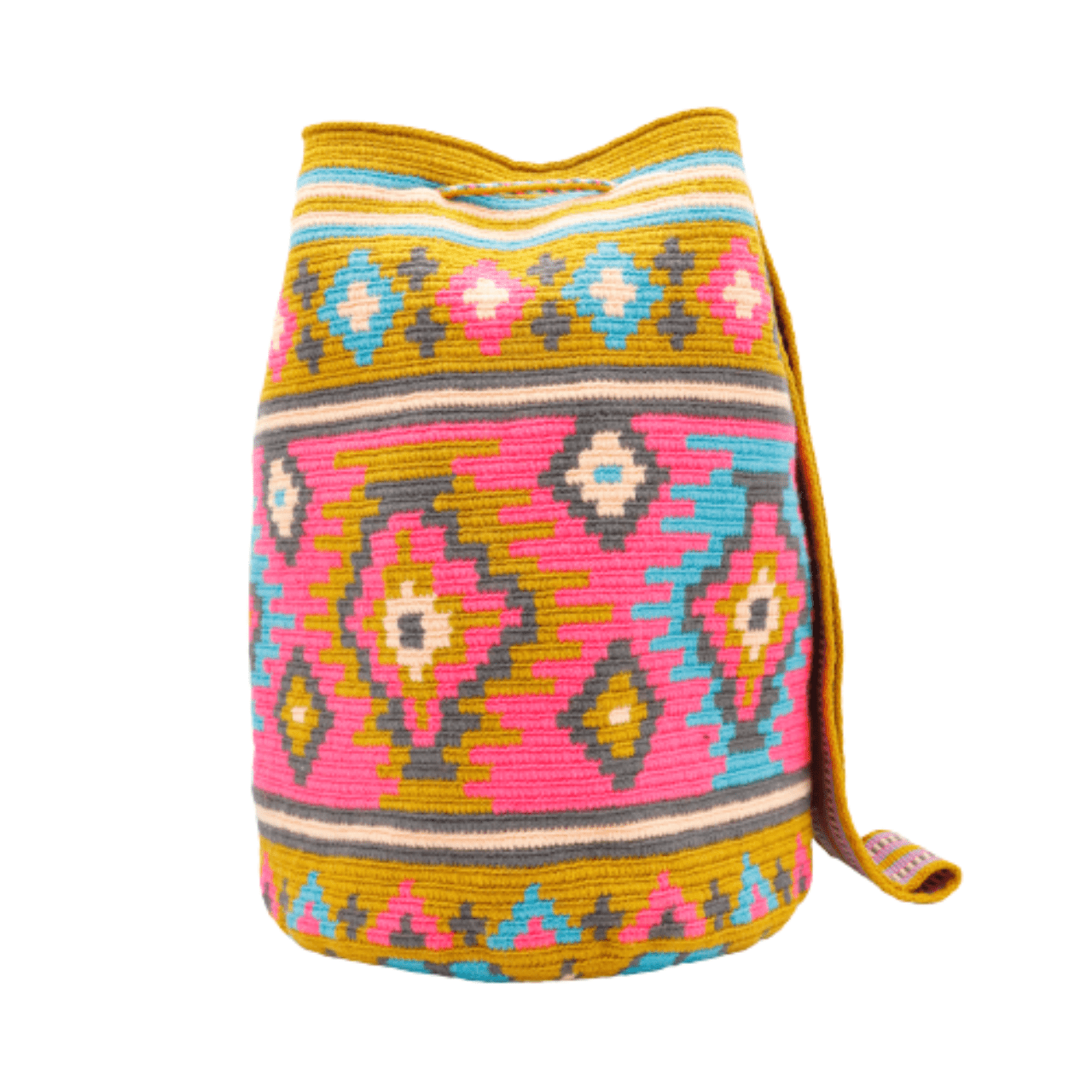 Embrace the charm of the Amelia Wayuu Bag in delightful, happy colors. This perfect companion is bound to turn heads wherever you carry it, adding a touch of joy and style to your ensemble.