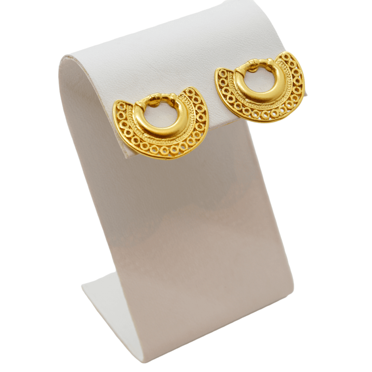 Handcrafted 24K gold plated studs earrings, inspired by ancient Pre-Colombian motifs. Ideal for daily wear or gifting on special occasions like Mother's Day, anniversaries, or birthdays