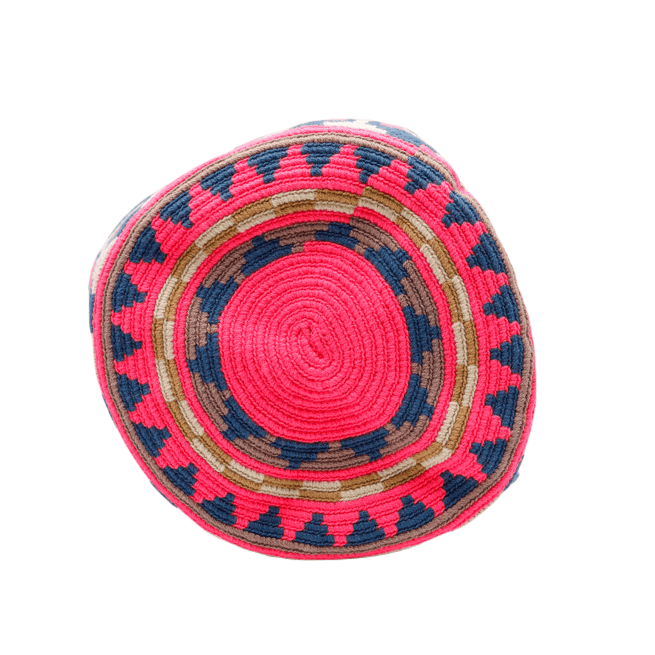 Shop the stylish Camilla Wayuu Bag featuring shades of beige, blue, and pink. This bag is the perfect everyday companion, providing ample space to carry all your essentials with ease and in fashionable style.