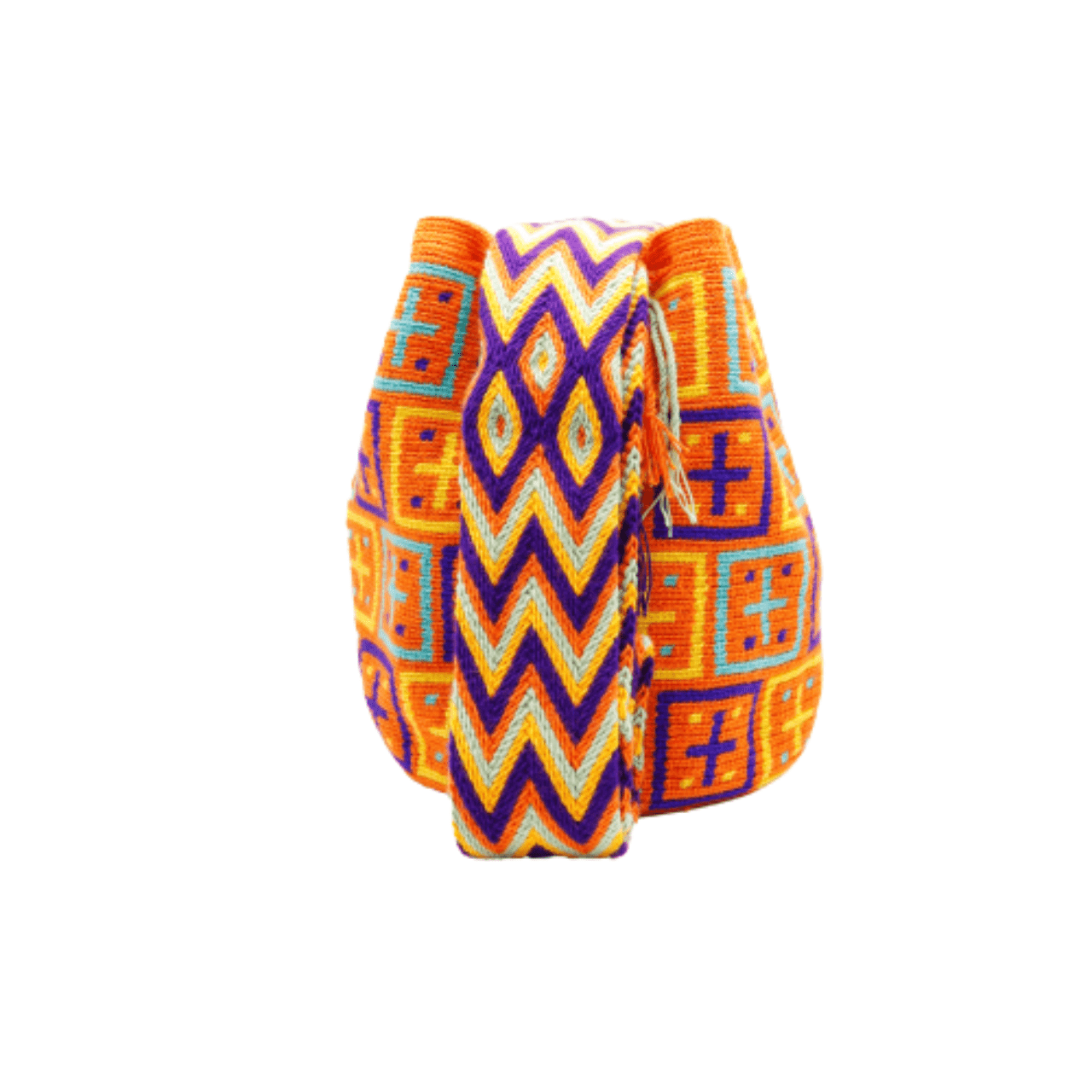 This gorgeous and unique Wayuu bag features a happy and vibrant palette of warm colors. Its eye-catching beauty will draw attention wherever you go. Shop now and make a statement with this stunning Wayuu bag.