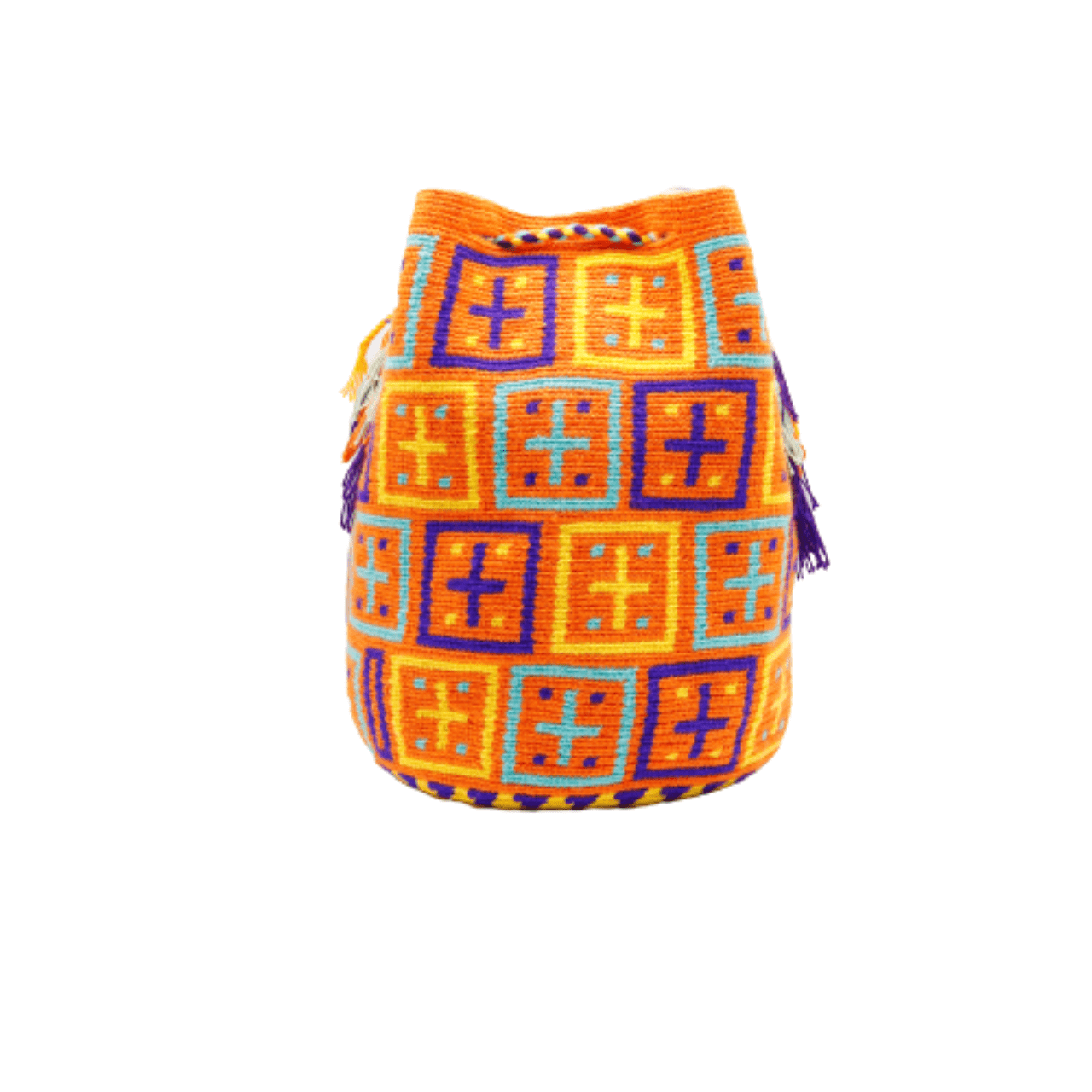 This gorgeous and unique Wayuu bag features a happy and vibrant palette of warm colors. Its eye-catching beauty will draw attention wherever you go. Shop now and make a statement with this stunning Wayuu bag.