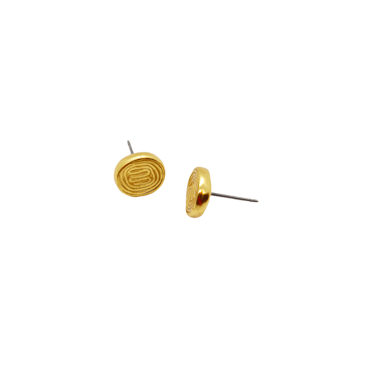 Handcrafted 24K gold plated studs earrings, inspired by ancient Pre-Colombian motifs. Ideal for daily wear or gifting on special occasions like Mother's Day, anniversaries, or birthdays