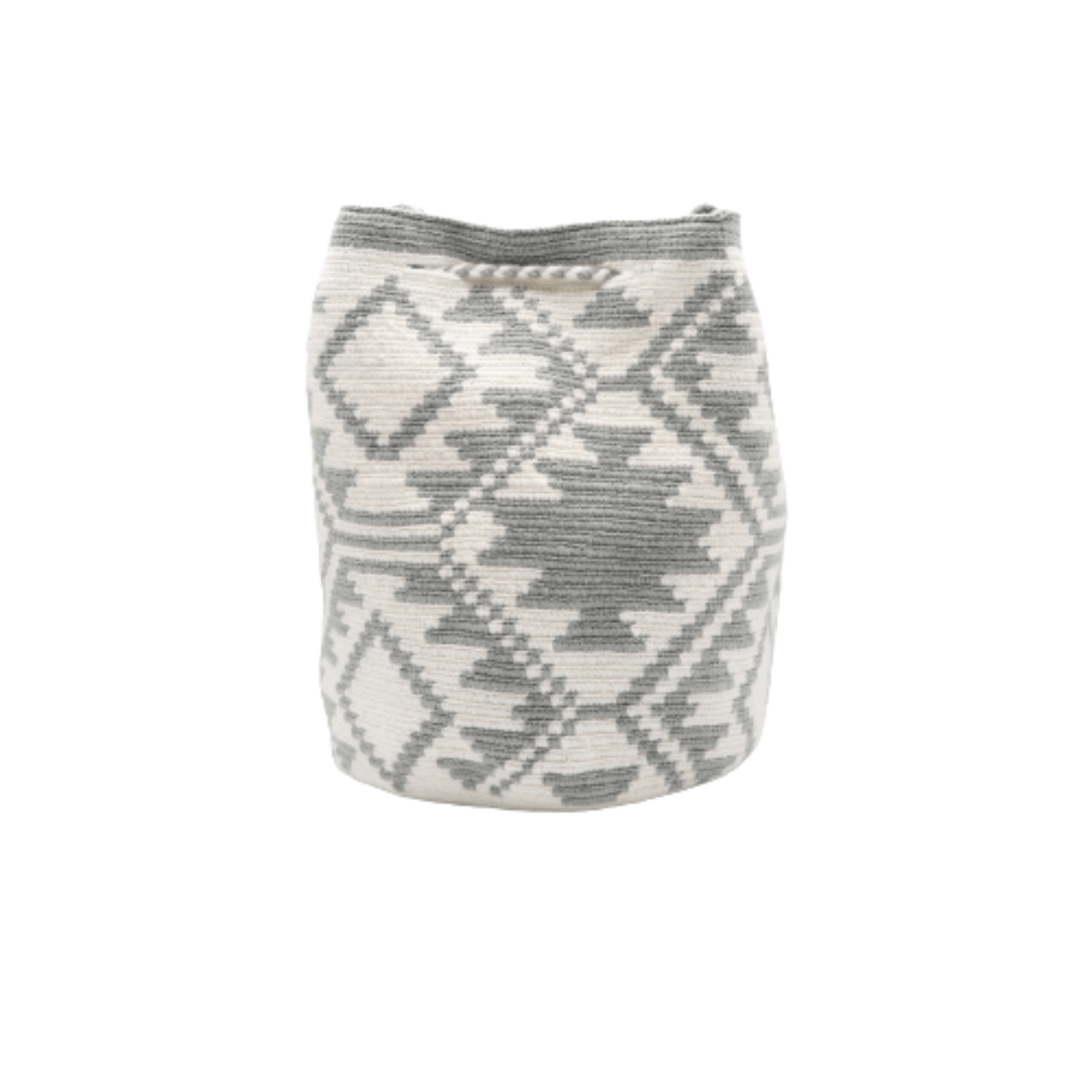 Eva Wayuu Bag - White and Fog Gray Color Blend - Elegant and Timeless Design - Handcrafted Beauty