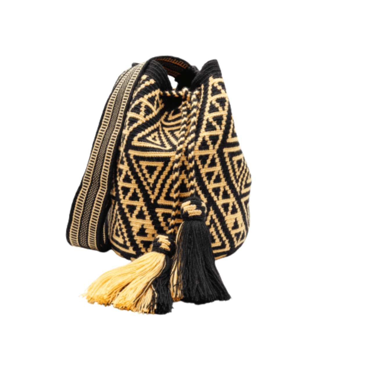 Gem Wayuu Bag - Vanilla and Black Color - Elegant Statement Piece for Any Occasion