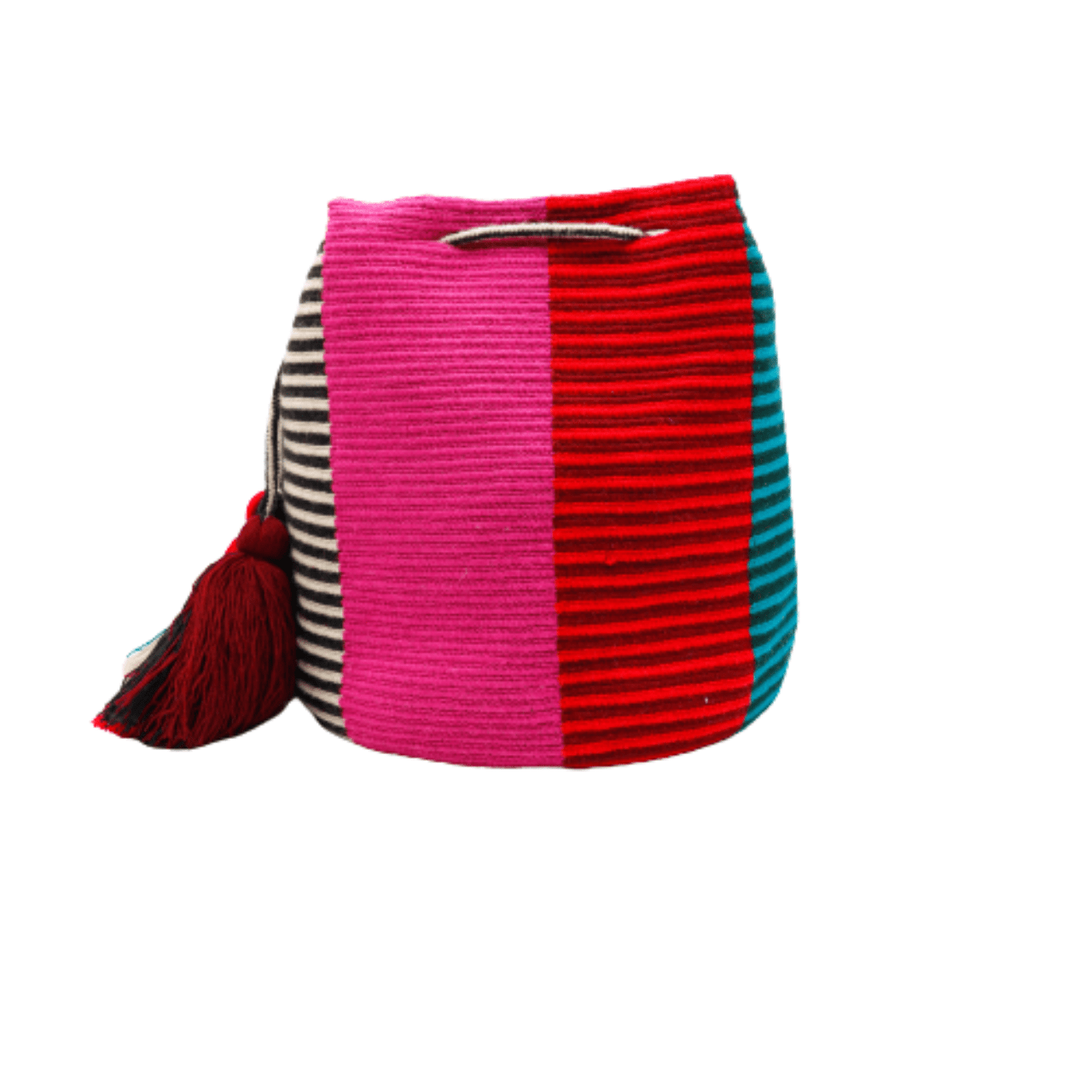 Jade Wayuu Bag with Double Handle - Vibrant Rainbow of Colors - Handcrafted Beauty and Versatile Style