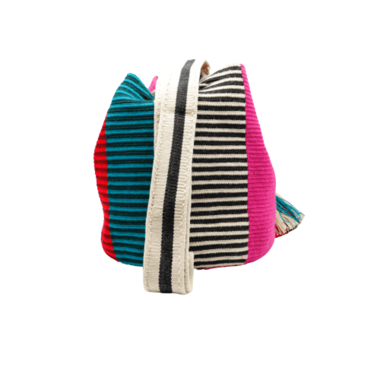 Jade Wayuu Bag with Double Handle - Vibrant Rainbow of Colors - Handcrafted Beauty and Versatile Style