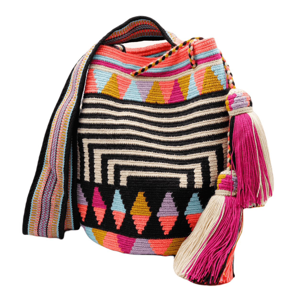 Jill Wayuu Bag-Origin Colombia: Handmade by Wayuu Artisans in Vibrant Shades of Colors