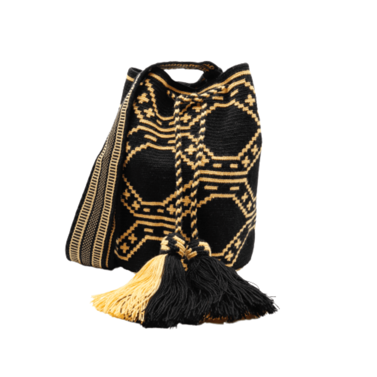 Jime Wayuu Bag - Vanilla and Black Color Blend - Bold Design - Handcrafted Beauty and Stylish Elegance