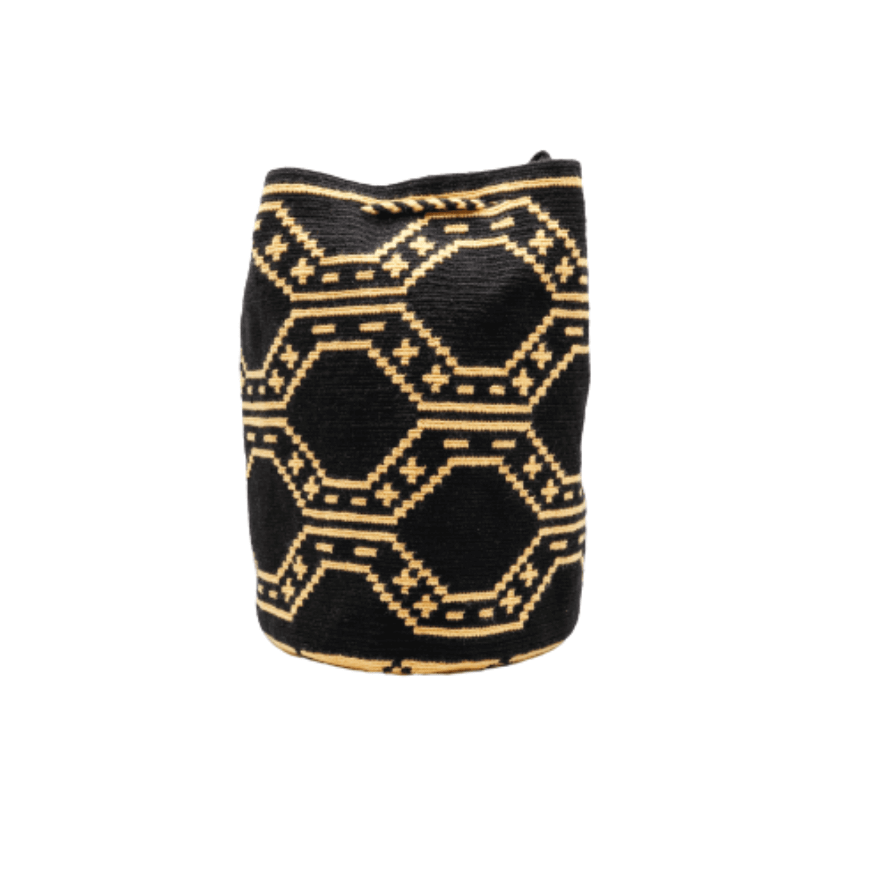 Jime Wayuu Bag - Vanilla and Black Color Blend - Bold Design - Handcrafted Beauty and Stylish Elegance