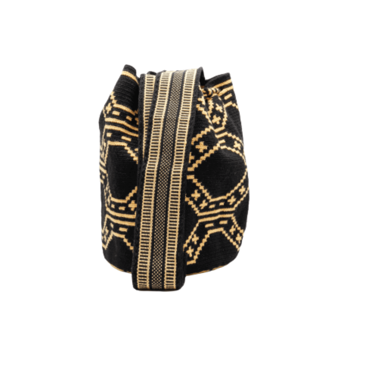 Jime Wayuu Bag - Vanilla and Black Color Blend - Bold Design - Handcrafted Beauty and Stylish Elegance