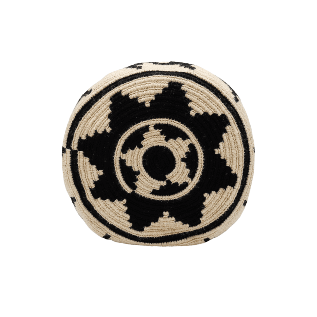 Juana Wayuu Bag-Origin Colombia: Neutral Black and Beige, Handcrafted Elegance