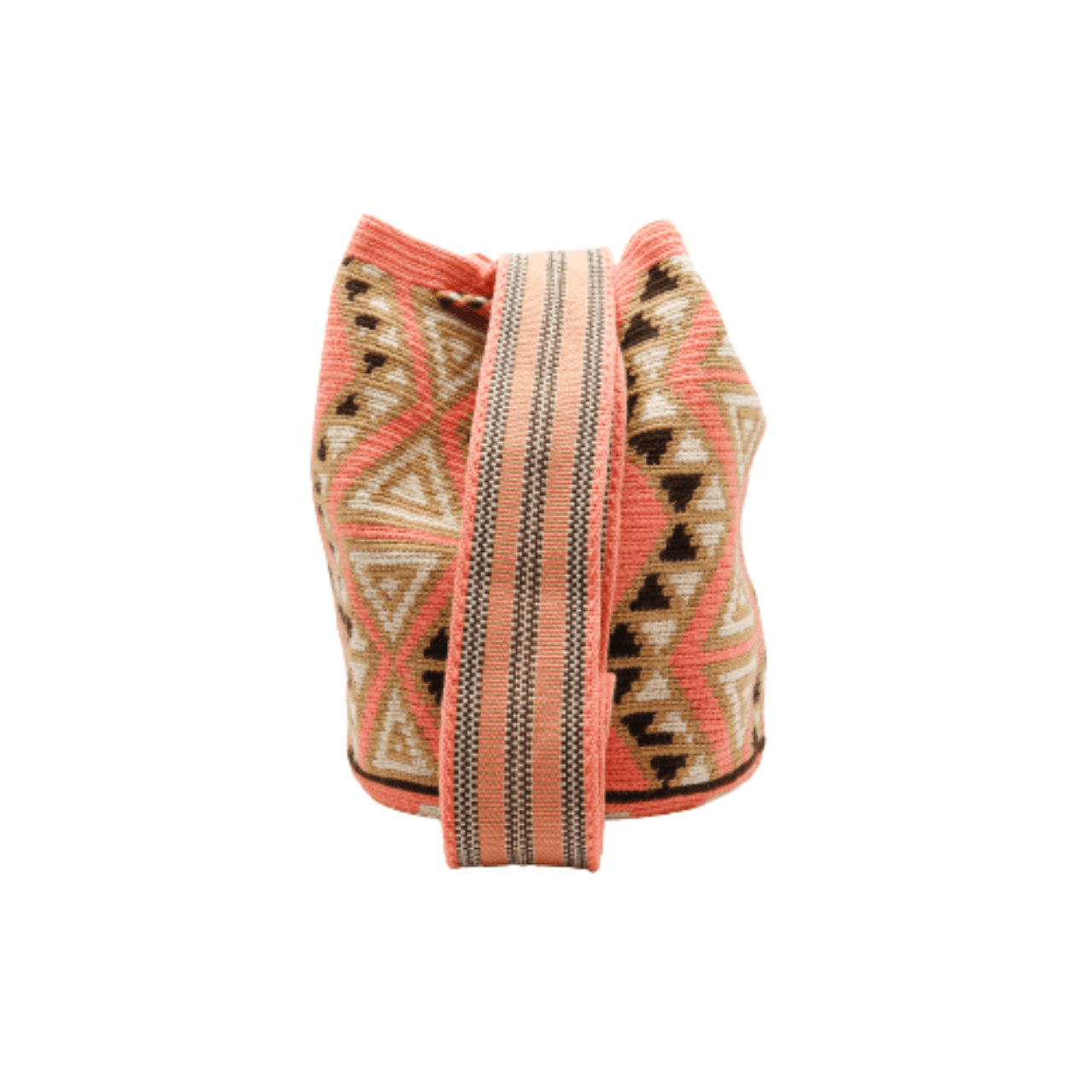 Lavinia Wayuu Bag - Rose Pink, Beige, and Brown Shades - Stunning Design - Exquisite Craftsmanship and Timeless Style
