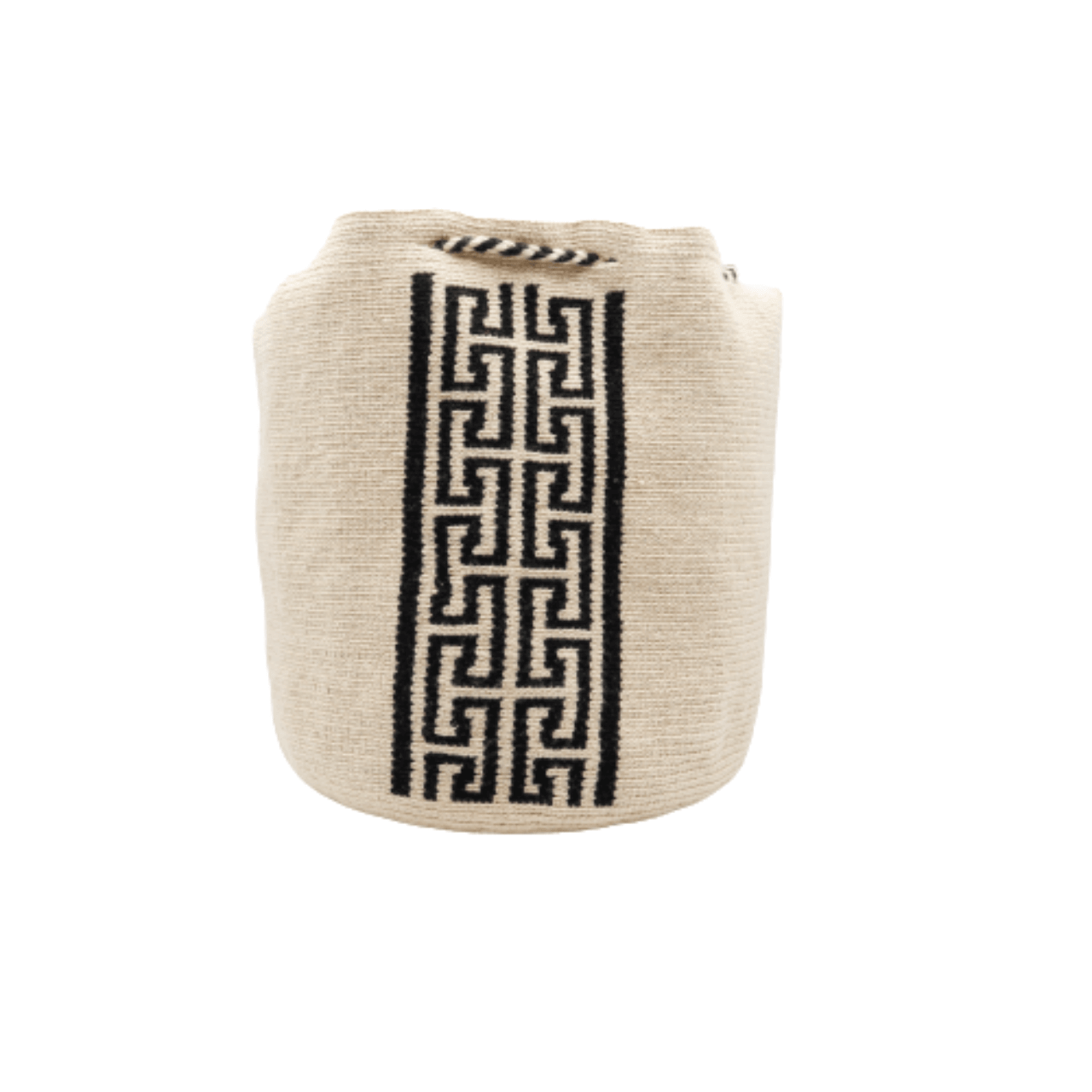 Mabel Wayuu Bag - Authentic Colombian Design - Neutral Black and Beige Colors - A Chic Accessory Bringing a Piece of Colombia's Culture