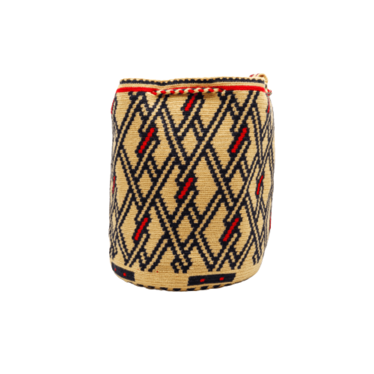 Nuna Wayuu Bag - Vanilla, Black, and Red Color Blend - Handcrafted Beauty and Elegance