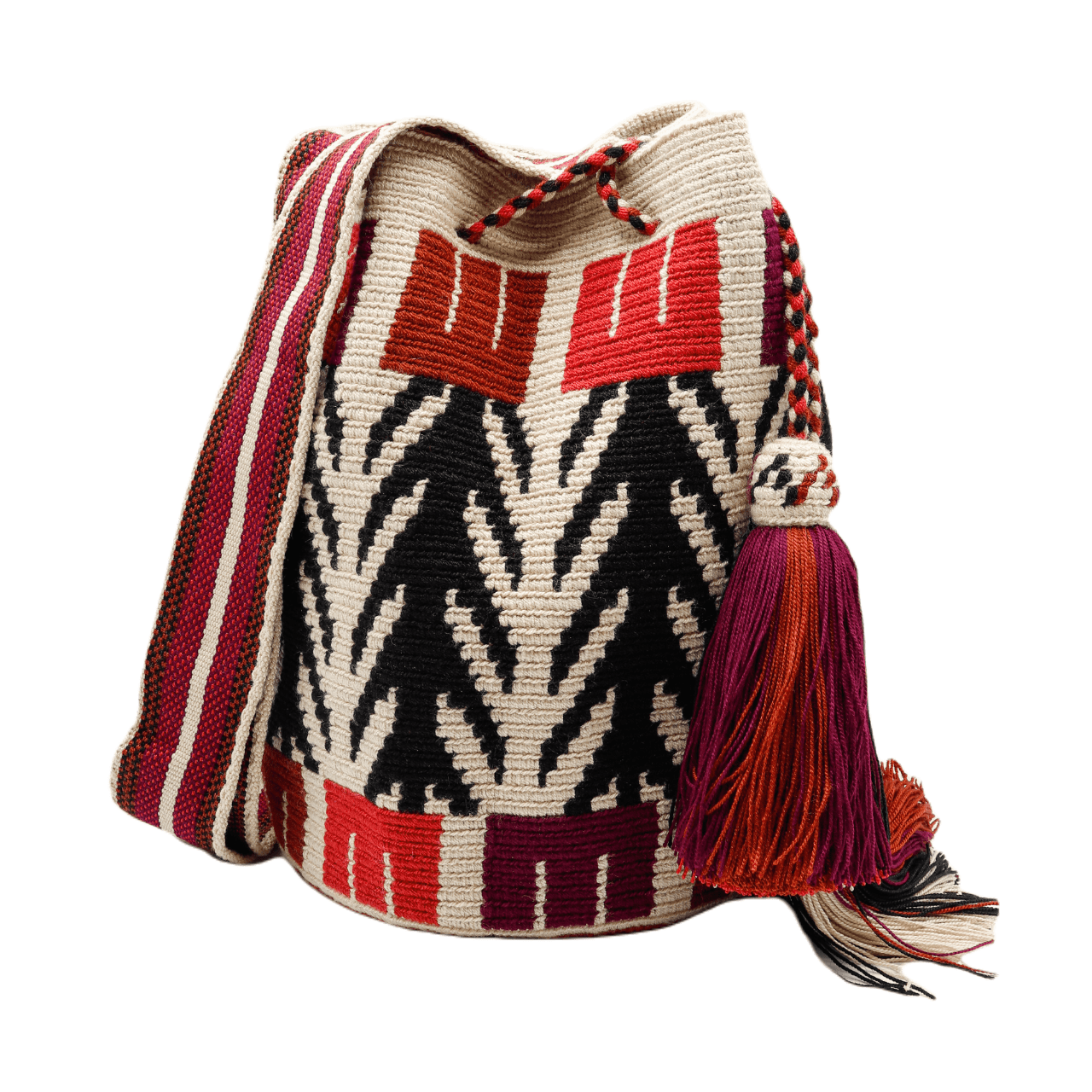 Sami Wayuu Bag in Beige, Black, Rust, and Wine Colors