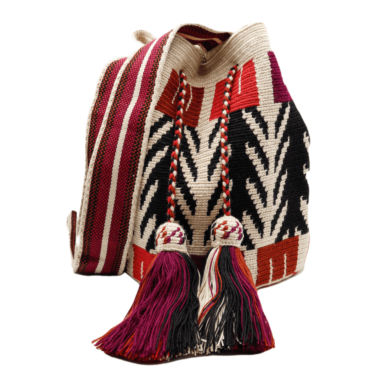Sami Wayuu Bag in Beige, Black, Rust, and Wine Colors