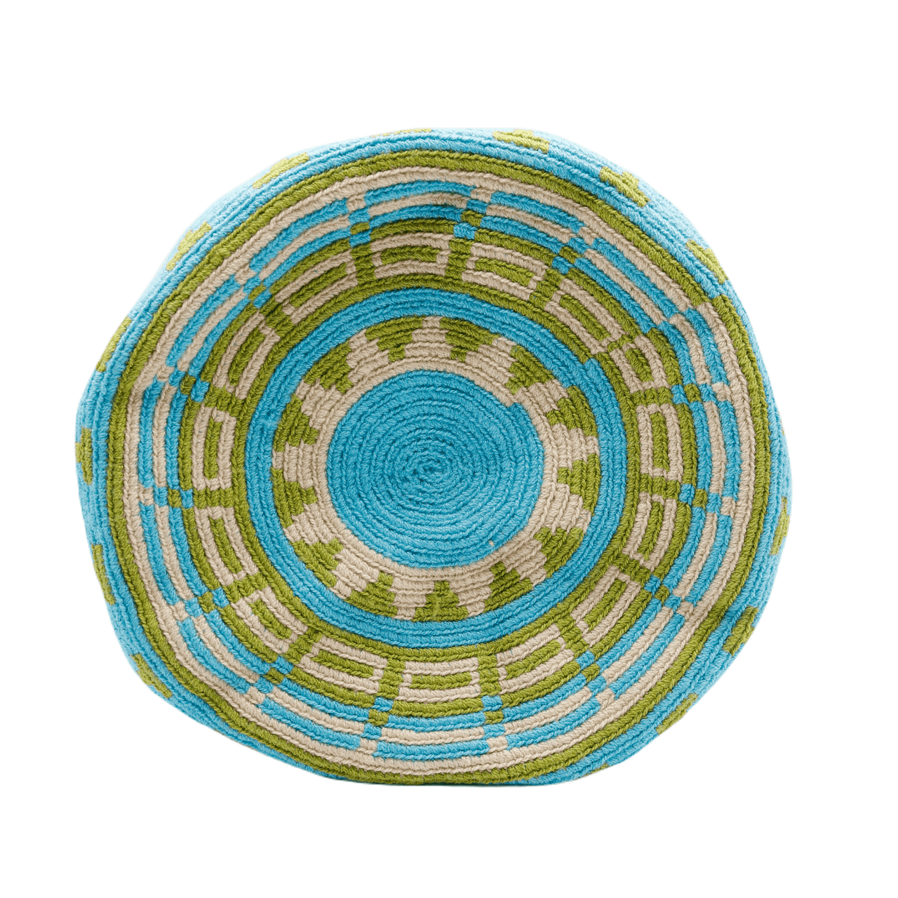 Urma Wayuu Bag-Origin Colombia: Aqua and Tea Green Shades, Handcrafted Beauty