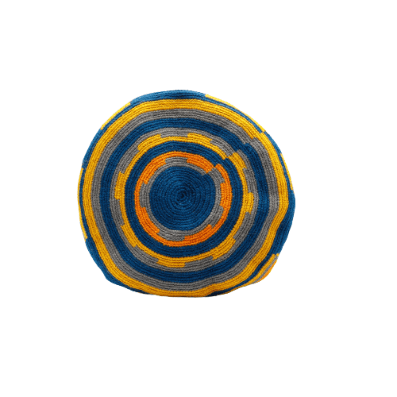 Valeria Wayuu Bag in Blue Ocean with Orange, Gray, and Yellow - Bold and Attractive Design - Handcrafted Beauty and Vibrant Colors