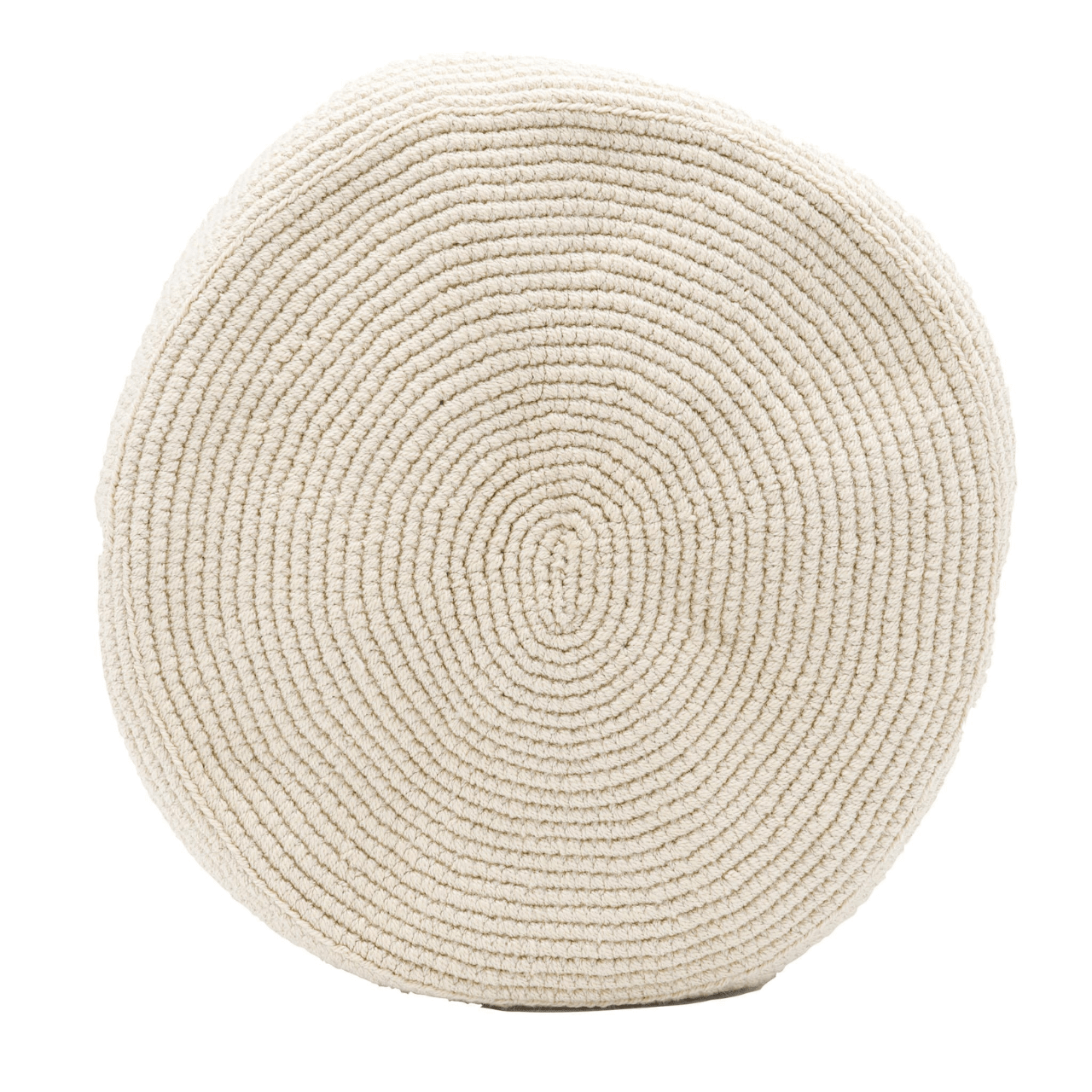 A solid beige Banu Wayuu Colombian Bag with a wide macramé handle adorned with vibrant colors. The bag features a wide short strap, making it a bold statement piece that beautifully complements the bag's body.