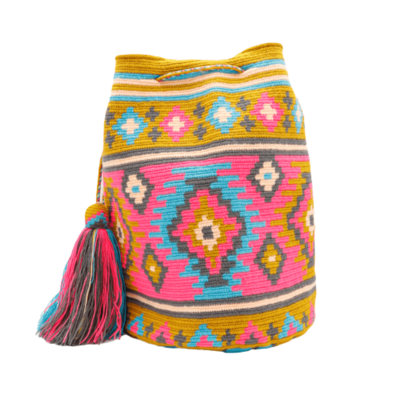 Embrace the charm of the Amelia Wayuu Bag in delightful, happy colors. This perfect companion is bound to turn heads wherever you carry it, adding a touch of joy and style to your ensemble.