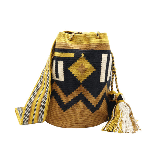 Colombia Wayuu bag with geometric designs and earth colors