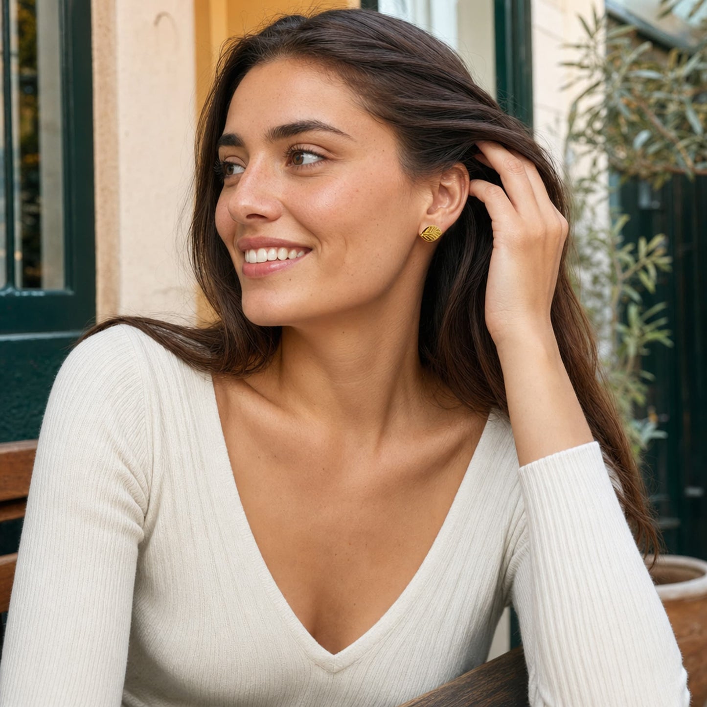 Handcrafted 24K gold plated studs earrings, inspired by ancient Pre-Colombian motifs. Ideal for daily wear or gifting on special occasions like Mother's Day, anniversaries, or birthdays