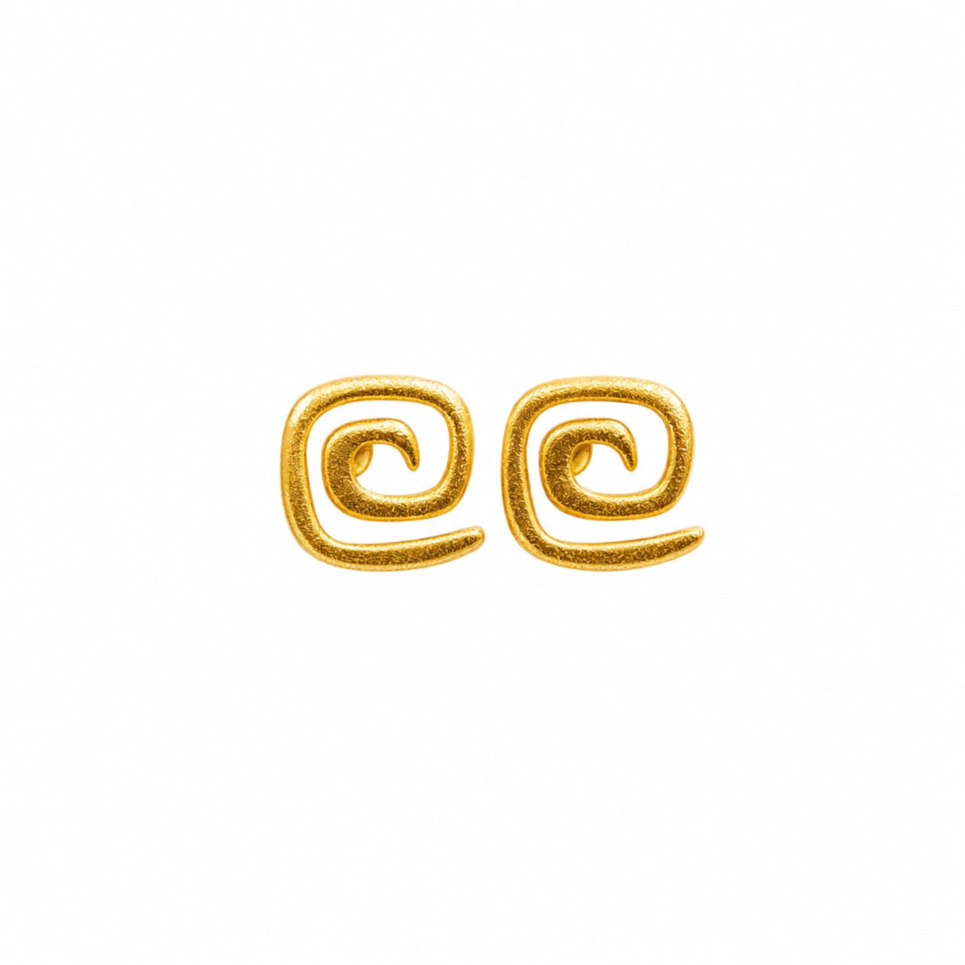 Handcrafted 24K gold plated studs earrings, inspired by ancient Pre-Colombian motifs. Ideal for daily wear or gifting on special occasions like Mother's Day, anniversaries, or birthdays