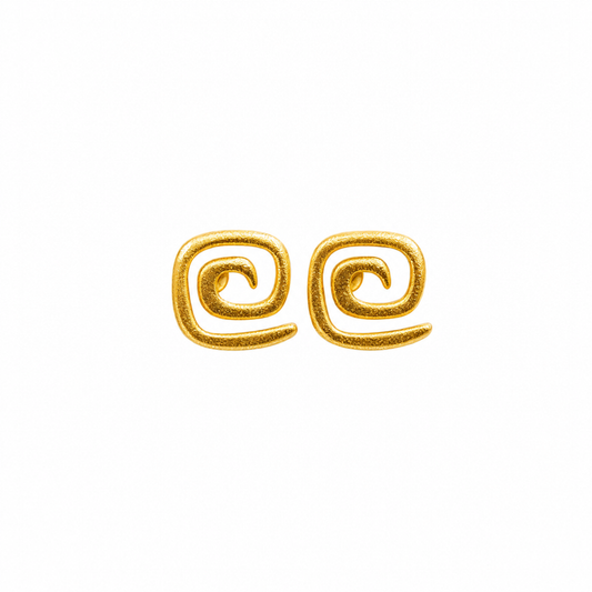 Handcrafted 24K gold plated studs earrings, inspired by ancient Pre-Colombian motifs. Ideal for daily wear or gifting on special occasions like Mother's Day, anniversaries, or birthdays