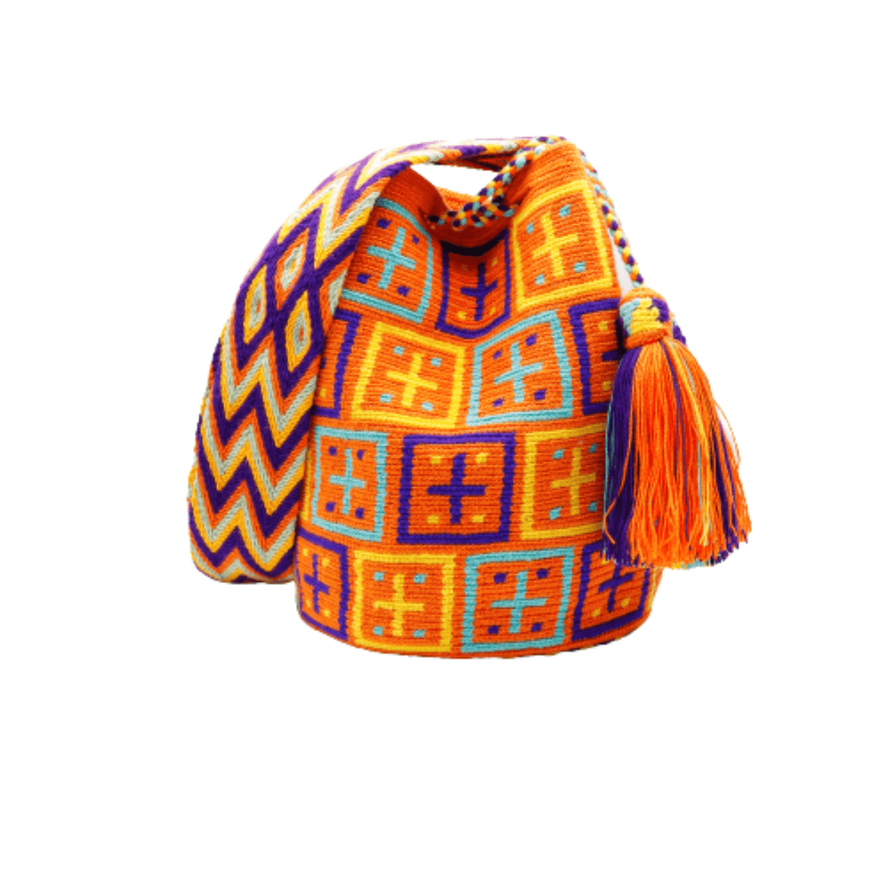 This gorgeous and unique Wayuu bag features a happy and vibrant palette of warm colors. Its eye-catching beauty will draw attention wherever you go. Shop now and make a statement with this stunning Wayuu bag.