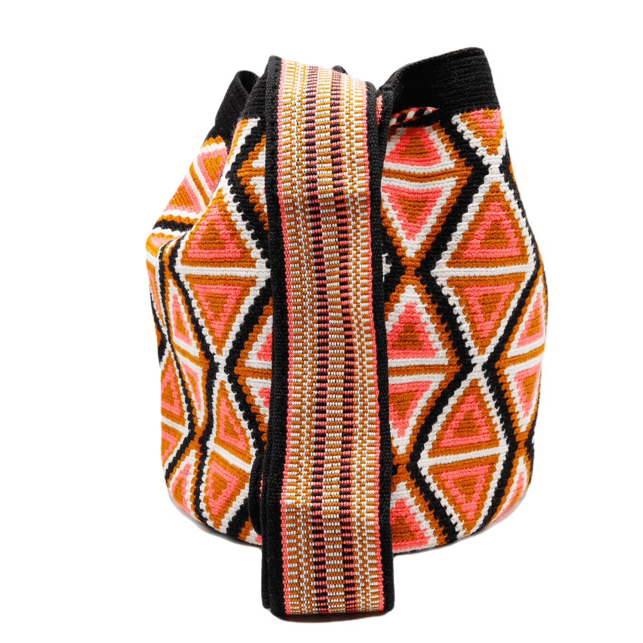 Experience the vibrancy of the Florence Wayuu Bag, meticulously handmade by an expert artisan from Colombia, showcasing exceptional craftsmanship and striking colors.