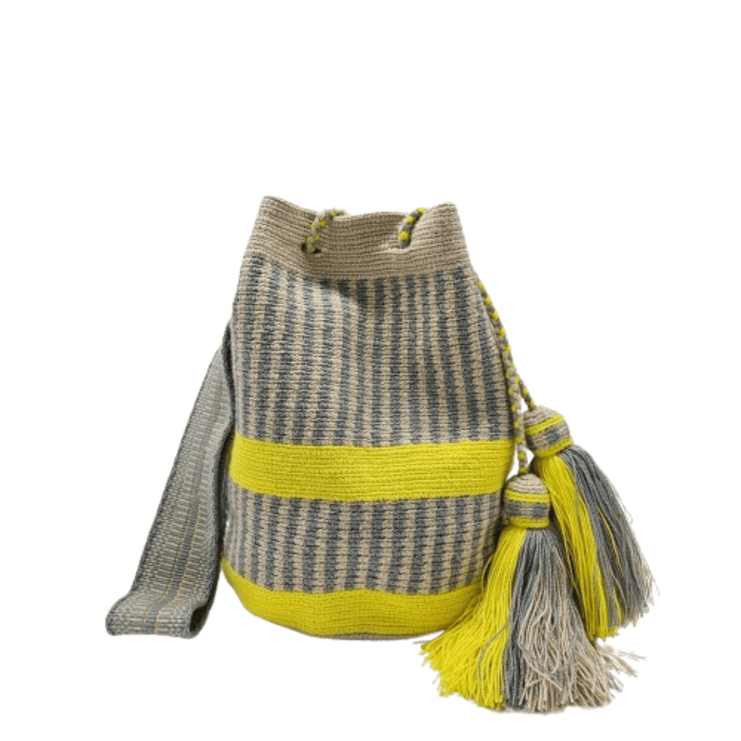 Vibrant, handwoven Wayuu beach bag, showcasing intricate patterns and bold colors, crafted with care and tradition by Origin Colombia