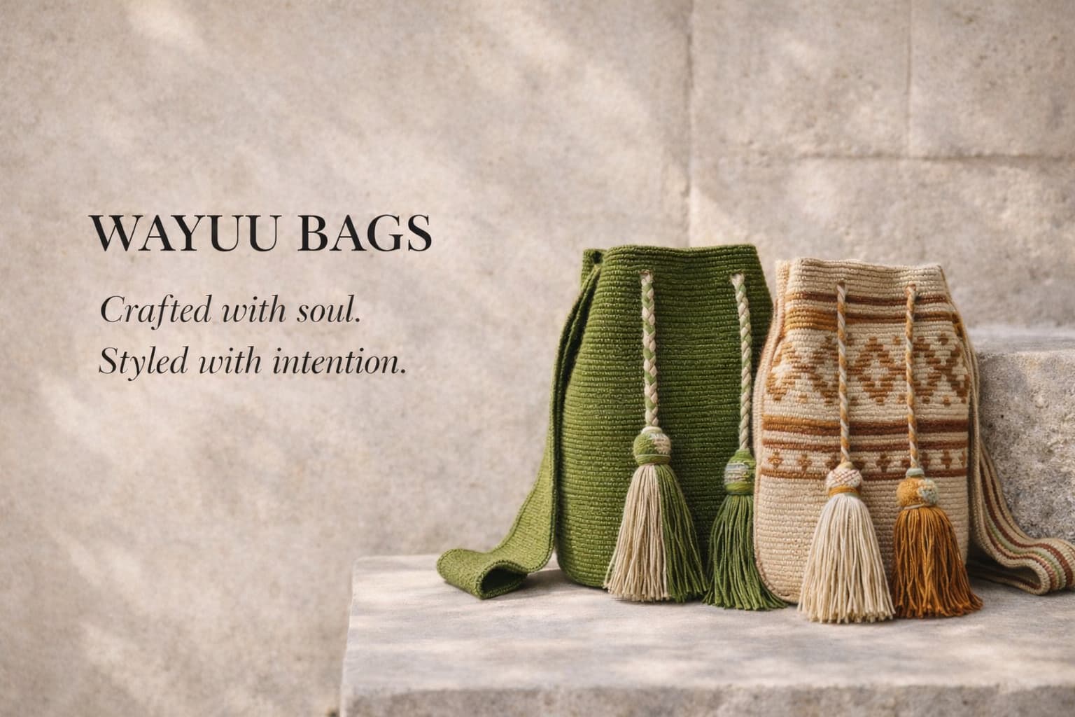 Handmade Wayuu Bags made by artisans in Colombia