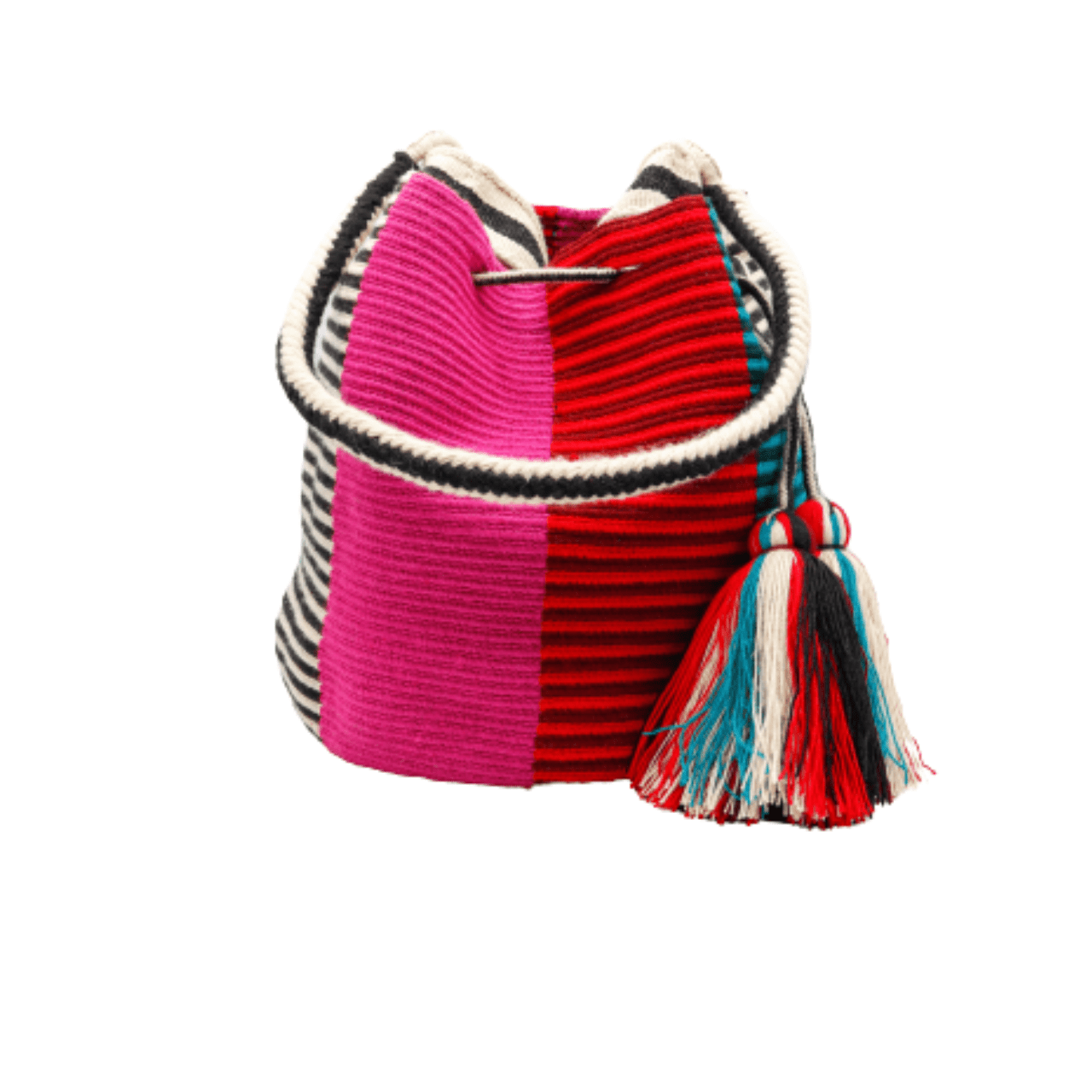 Jade Wayuu Bag with Double Handle - Vibrant Rainbow of Colors - Handcrafted Beauty and Versatile Style