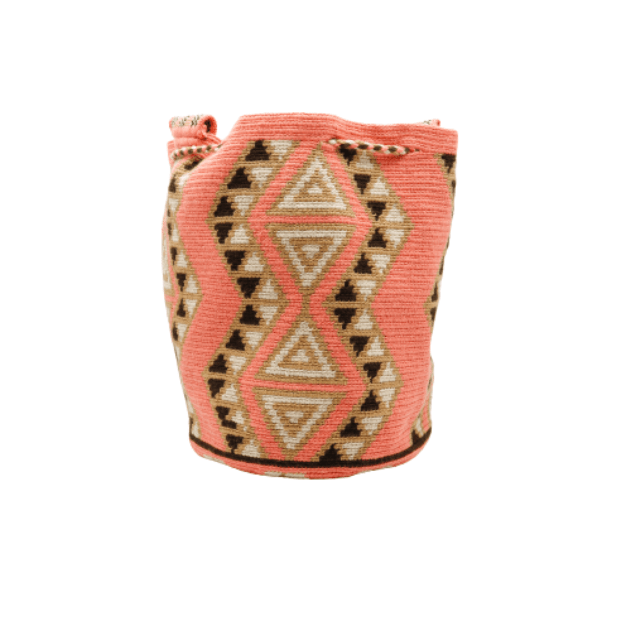 Lavinia Wayuu Bag - Rose Pink, Beige, and Brown Shades - Stunning Design - Exquisite Craftsmanship and Timeless Style