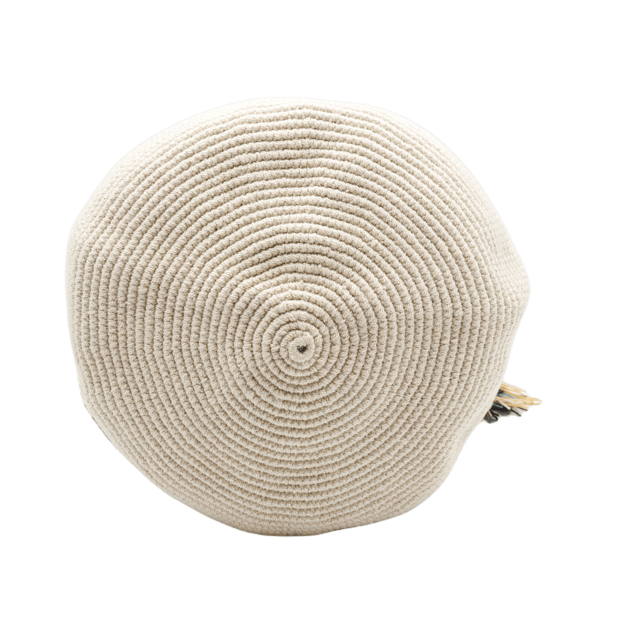 Luisa Wayuu Bag in beige color with a stunning macrame shoulder strap, showcasing exquisite craftsmanship and unique style