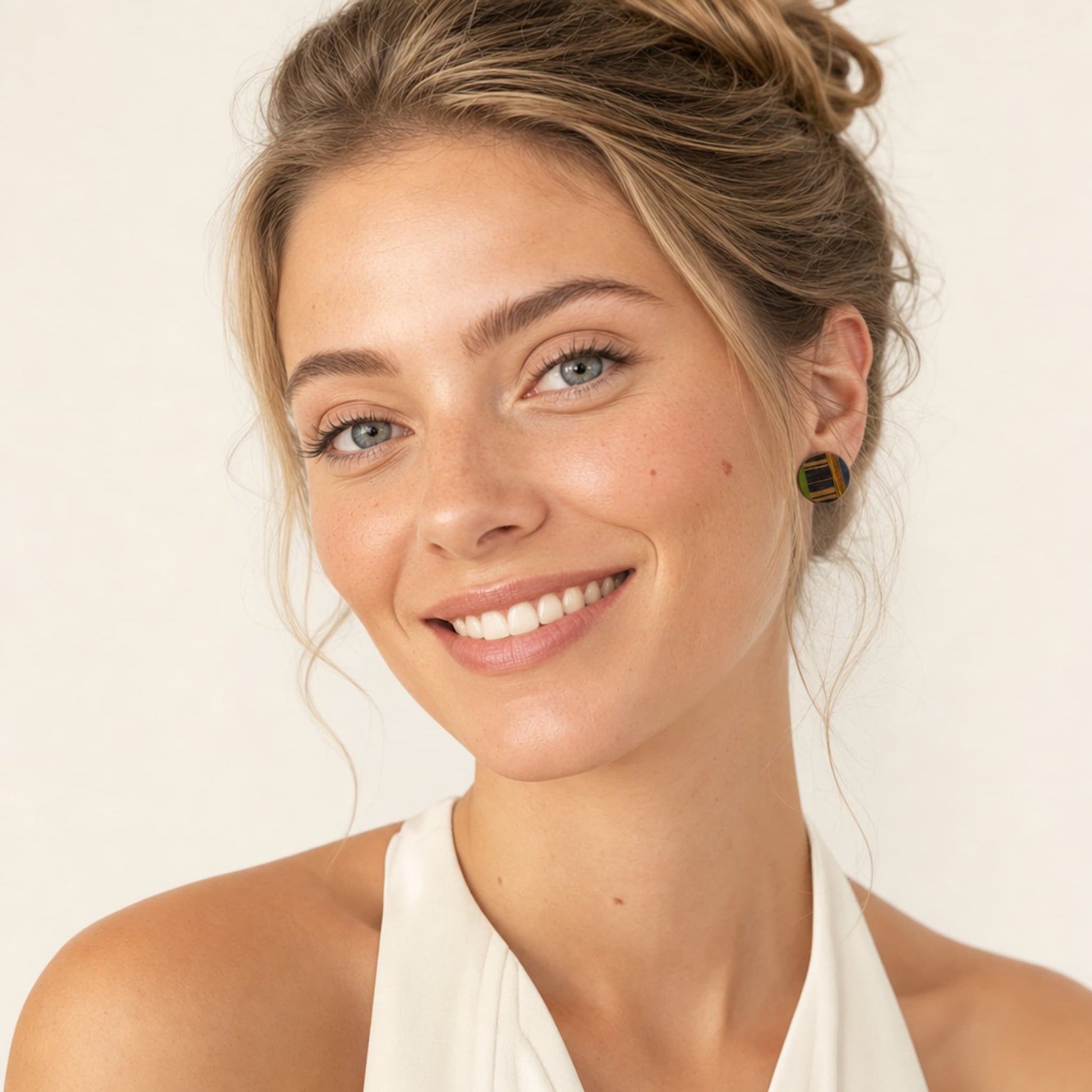 Magali Wood Round Boho Earrings - Origin Colombia