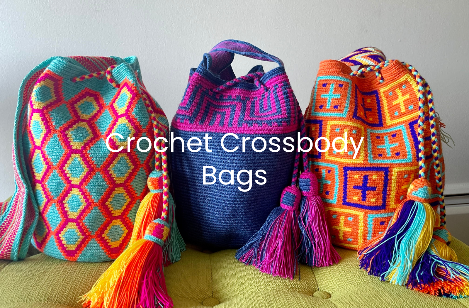 4 Colors Mochila Wayuu Crossbody Bag Summer Mini Tote Handmade from Columbia | IMINGLOBAL Skyblue