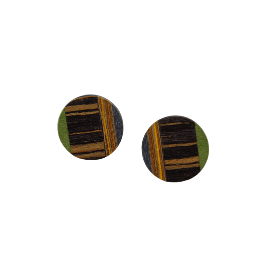 Magali Wood Round Boho Earrings - Origin Colombia